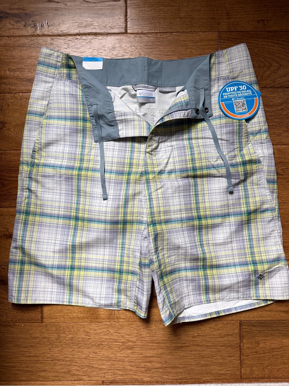 Columbia Plaid Shorts in Blue, Green & Gray